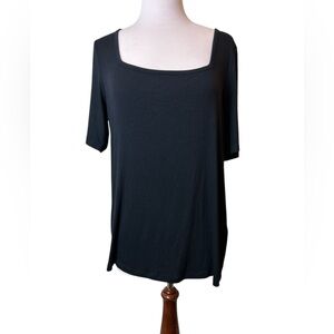 Universal Standard Top Size M Short Sleeves Black Modal Minimalist NWT